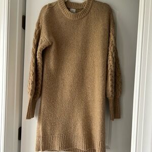 Cream long sleeve sweater dress